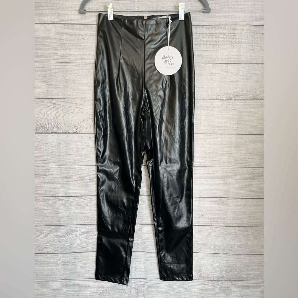 Princess Polly | NWT Lyra Black Skinny Faux Leather Pants - Picture 3 of 10